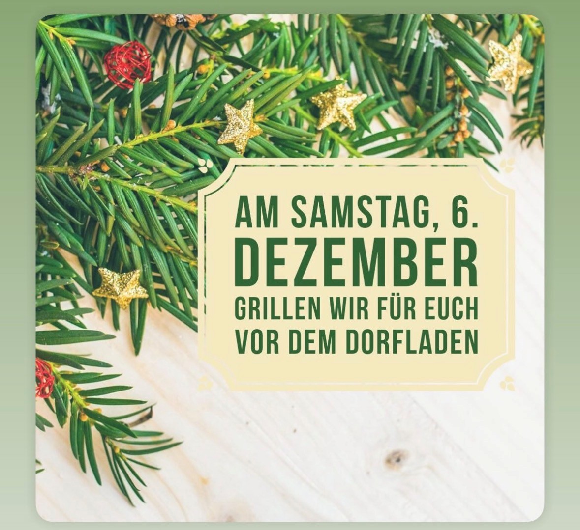 Nikolausgrillen vor dem Dorfladen